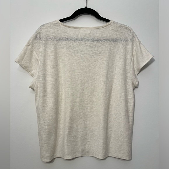 Madewell Women’s Cream V-Neck Tee Size M - Picture 2 of 3